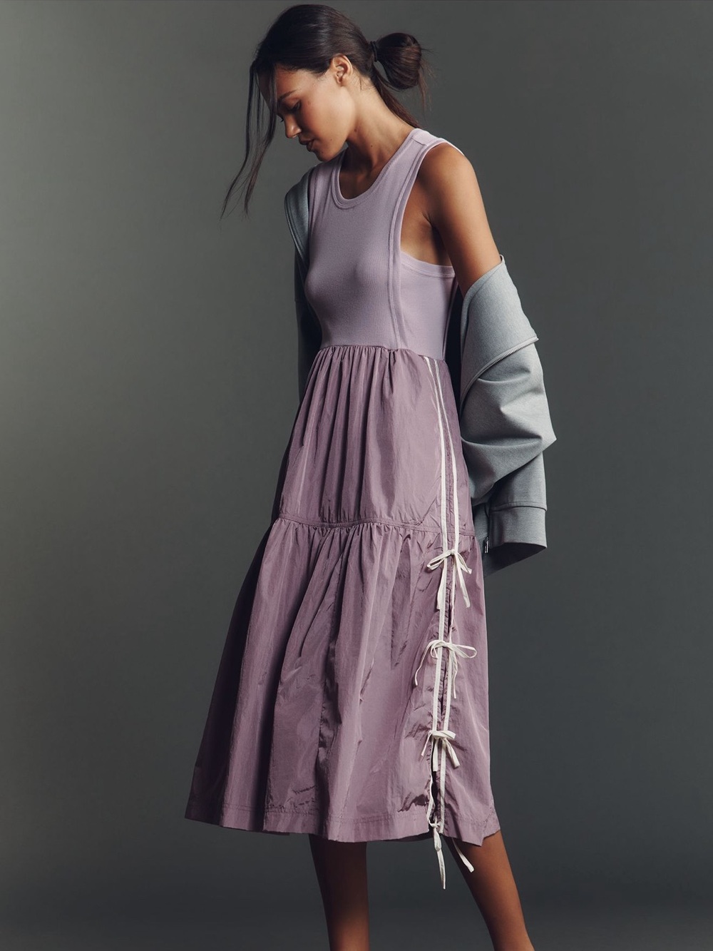 Anthropologie Daily Practice Bowline Sleeveless Midi Dress in Mauve